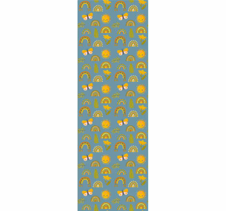 Vrolijke natuurpatronen vlinders behang - TenStickers