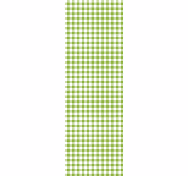 Gingham-ruitpatroon behang eetkamer - TenStickers