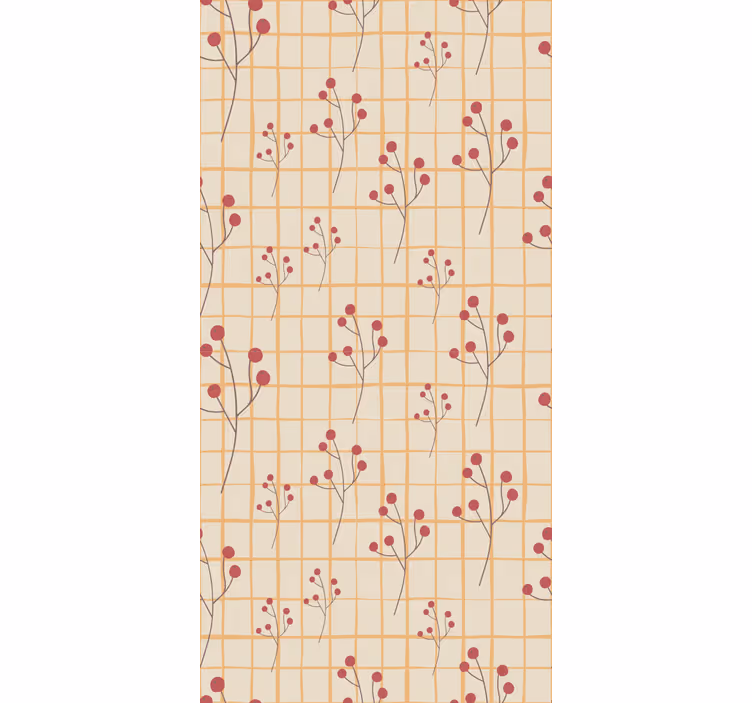 Bessentakpatroon behang bloemen - TenStickers