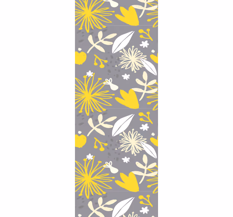 Vrolijk bloemenpatroon behang bloemen - TenStickers