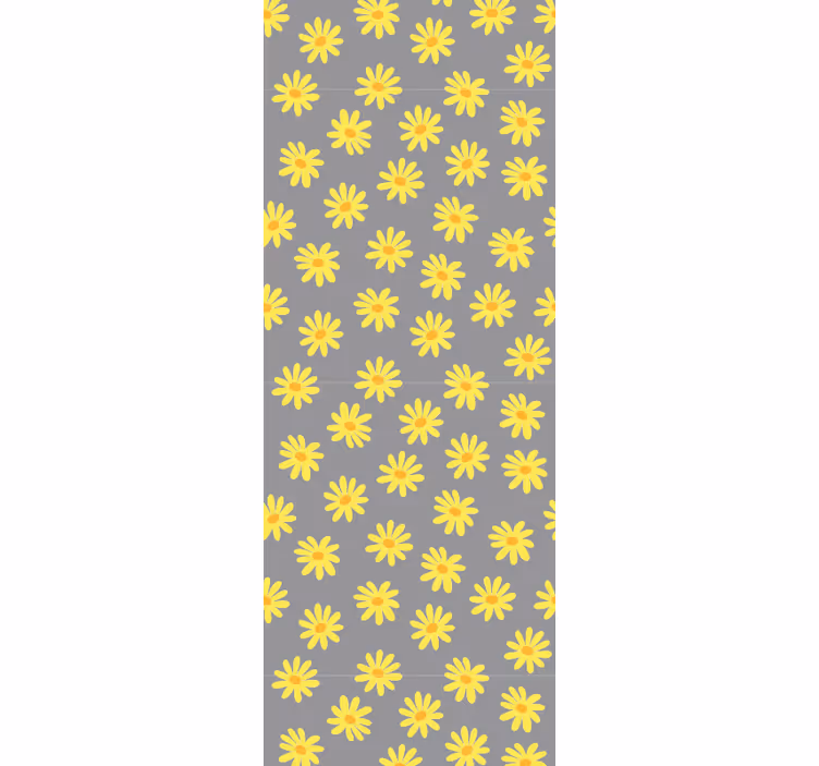 Bloemig zonneschijnpatroon behang bloemen - TenStickers