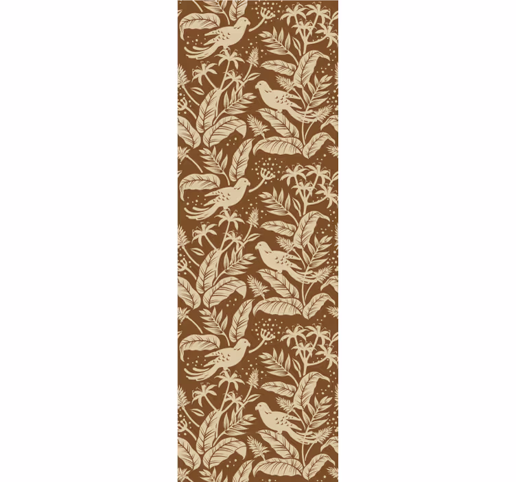 Botanisch patroon van vogels dieren behang - TenStickers