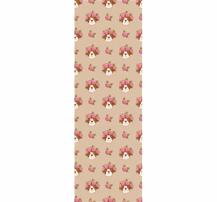 Bloemen hondenmotief behang honden - TenStickers