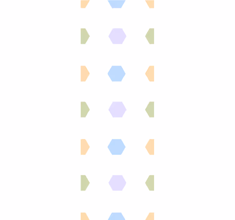 Pastelkleurige zeshoeken geometrisch behang - TenStickers