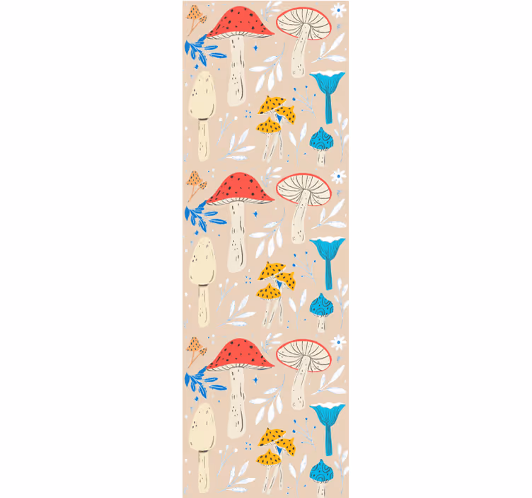 Paddestoelmotieven natuur behang - TenStickers