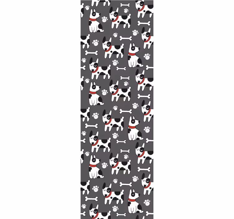 Speelse hondenillustratie behang honden - TenStickers