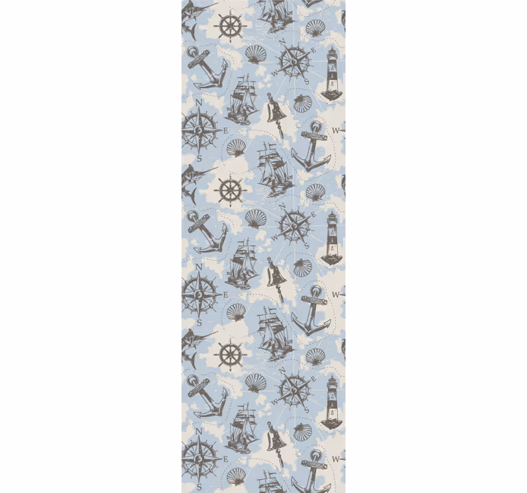 Nautische motieven woonkamer behang - TenStickers