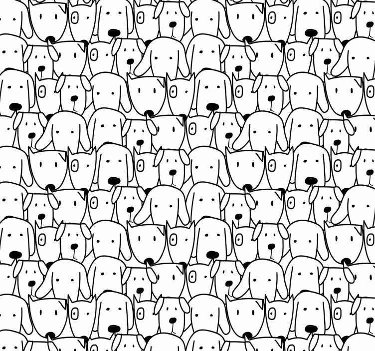 Behang slaapkamer Schattige honden patroon - TenStickers