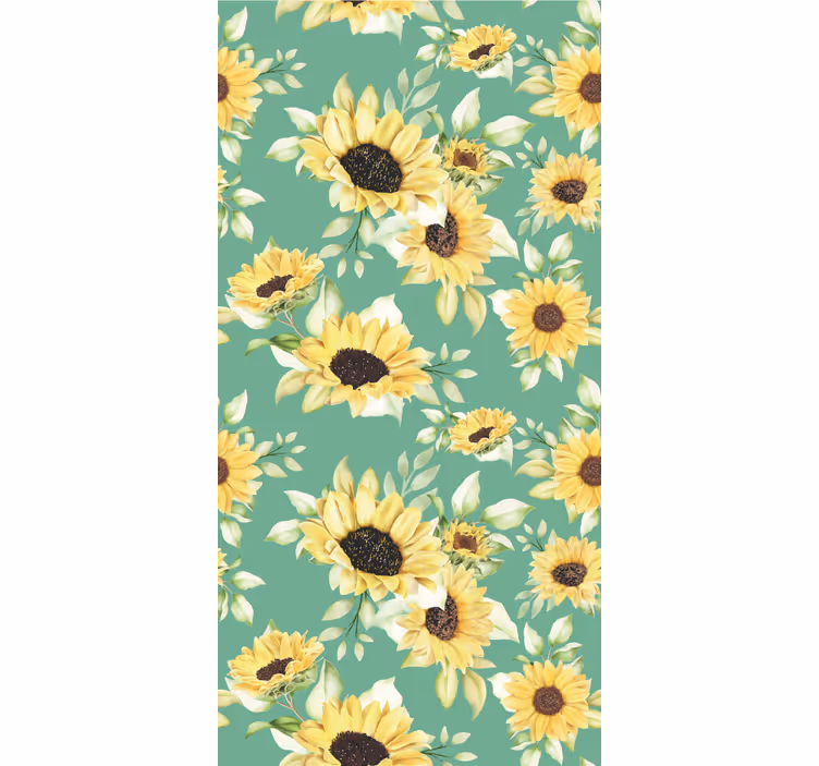 Zonnebloem bloeit behang bloemen - TenStickers