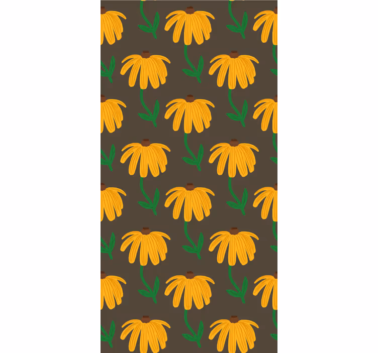 Bloemenembleempatroon behang bloemen - TenStickers