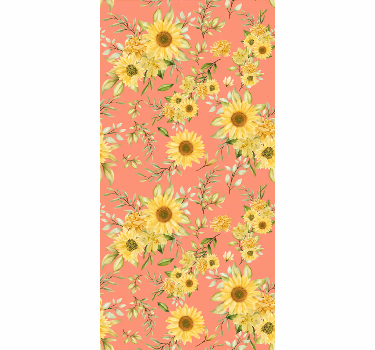 Zonnebloembloesems behang bloemen - TenStickers