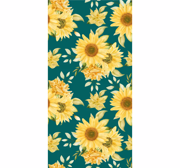 Zonnebloem bloeipatroon behang bloemen - TenStickers