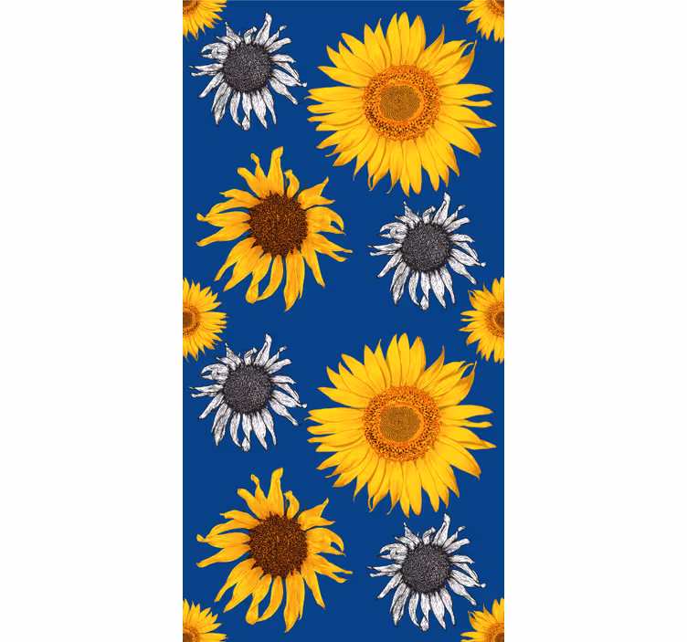 Zonnebloemensemble behang bloemen - TenStickers