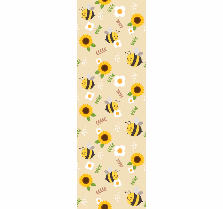 Bruisende zonnebloemen dieren behang - TenStickers
