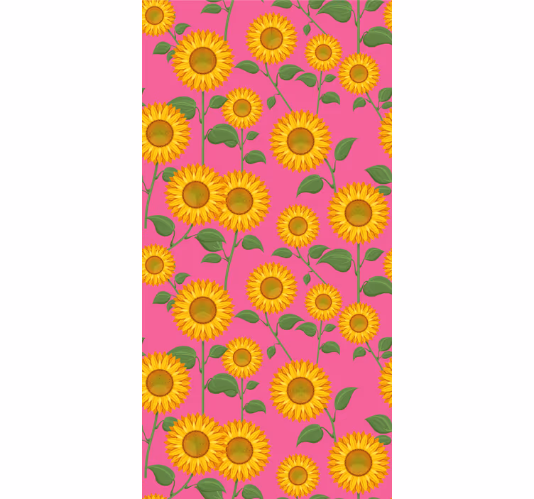Levendige zonnebloemvertoning behang bloemen - TenStickers