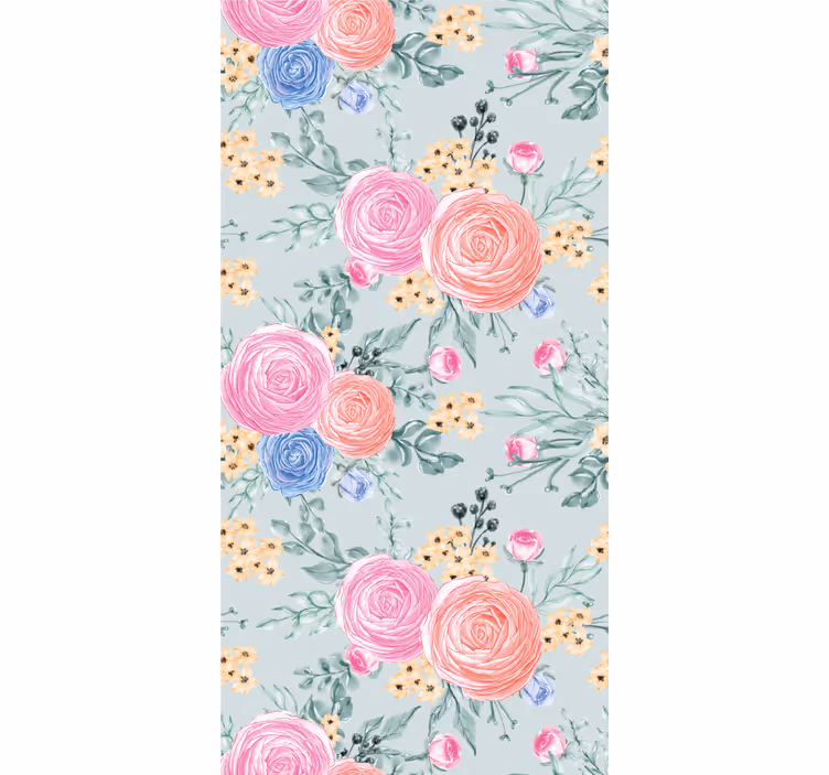Bloemenboeket print behang bloemen - TenStickers