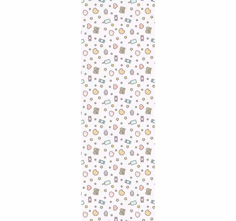 Op snoep geïnspireerd patroon babykamer behang - TenStickers