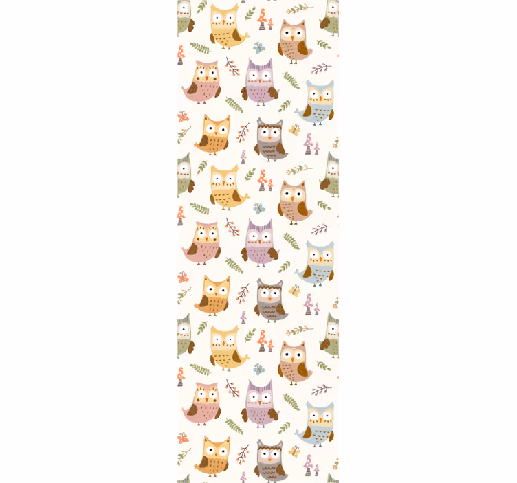 Uil patroon dieren behang - TenStickers