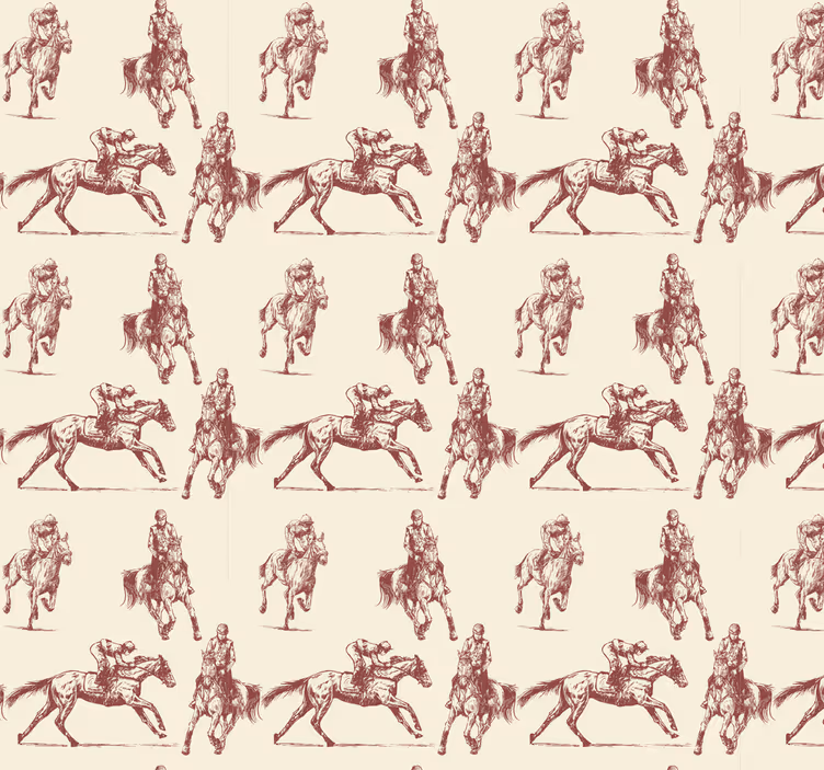 Behang slaapkamer Beige en bruin paardenpatroon - TenStickers