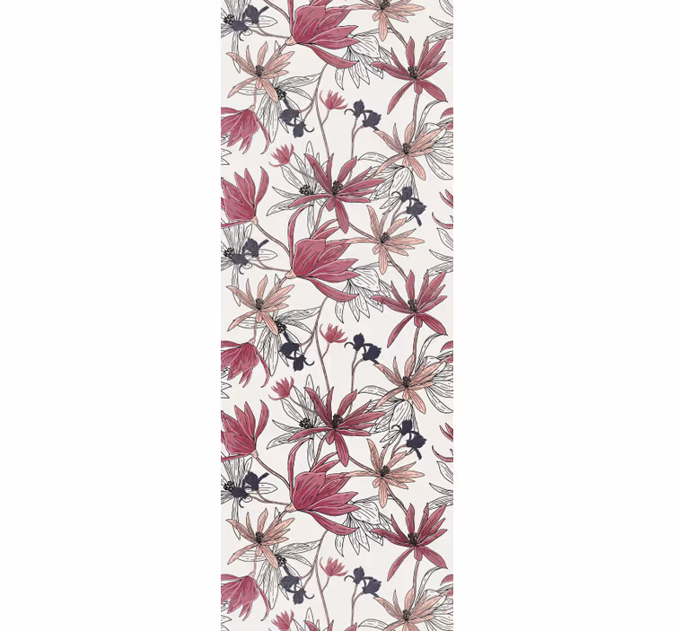 Behang bloemen botanische bloemenweergave - TenStickers
