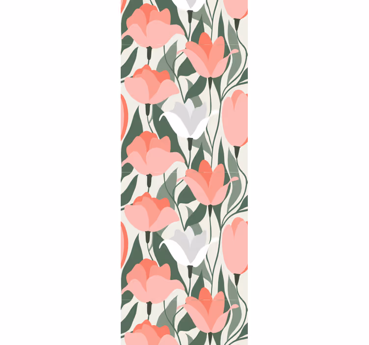 Botanisch tulppatroon behang bloemen - TenStickers