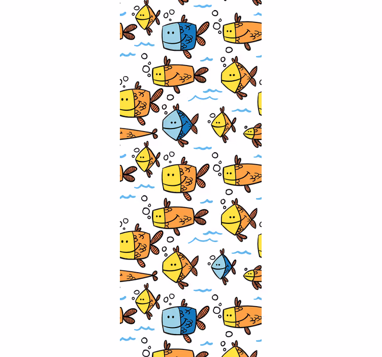 Aquatisch tekenfilmplezier vissen behang - TenStickers