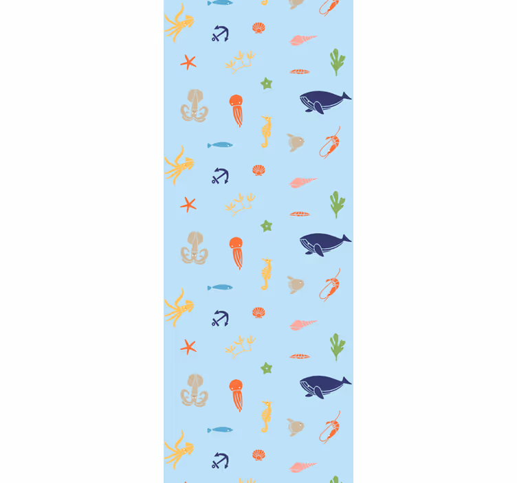 Oceaan fauna patroon dieren behang - TenStickers