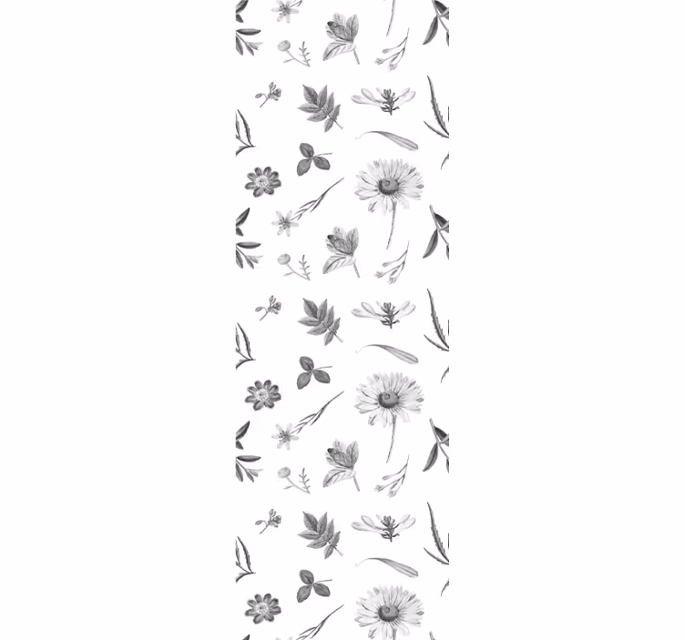 Bloemenschetsen behang bloemen - TenStickers