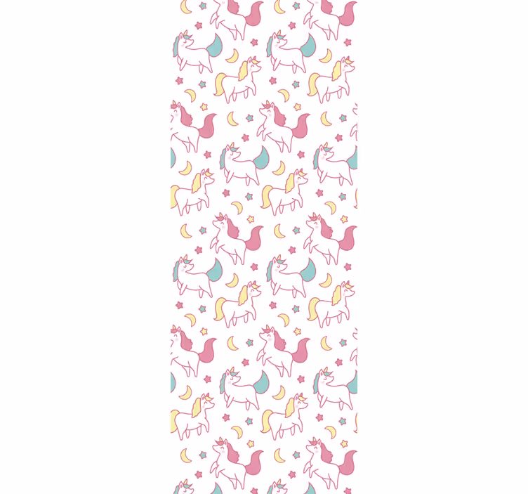 Eenhoorns patroon babykamer behang - TenStickers