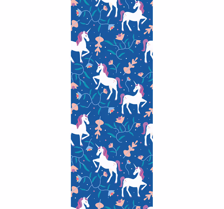 Eenhoorn fantasiepatroon dieren behang - TenStickers