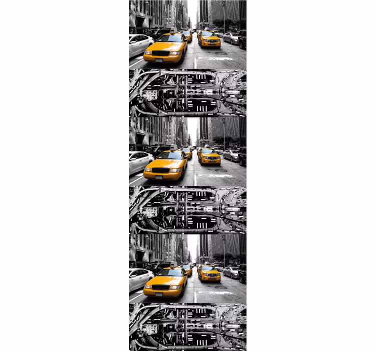 Stedelijke taxiscène behang landen en steden - TenStickers