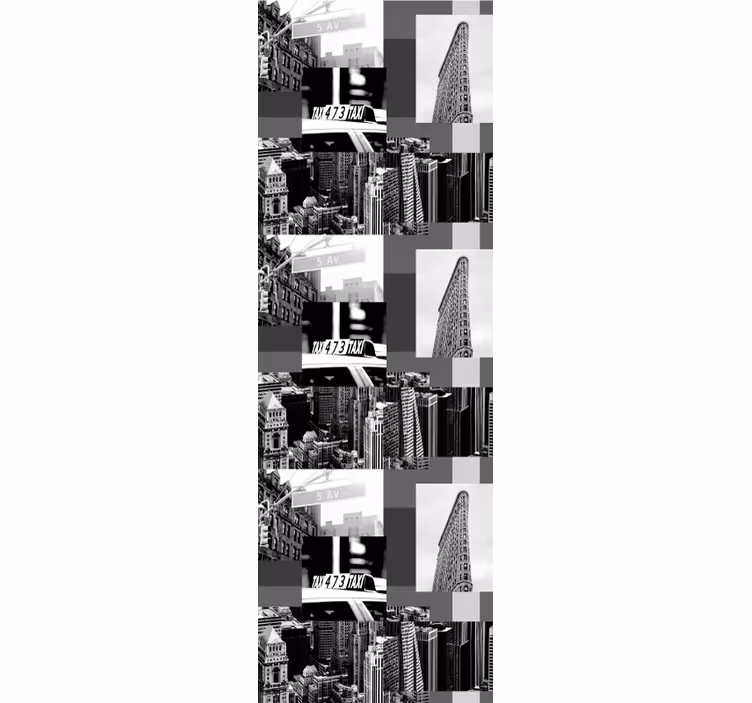Stedelijk collagepatroon behang landen en steden - TenStickers