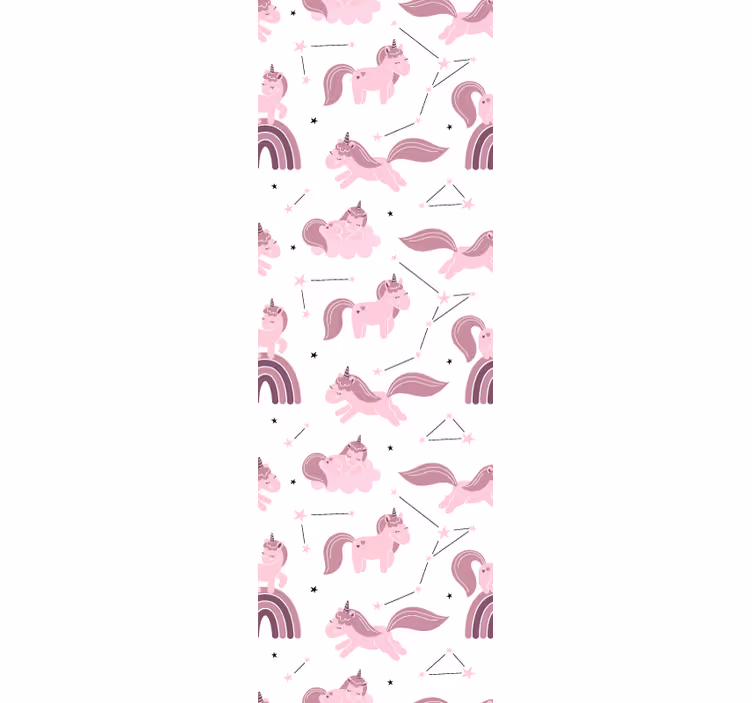 Fantasie eenhoorn patroon behang kinderkamer - TenStickers