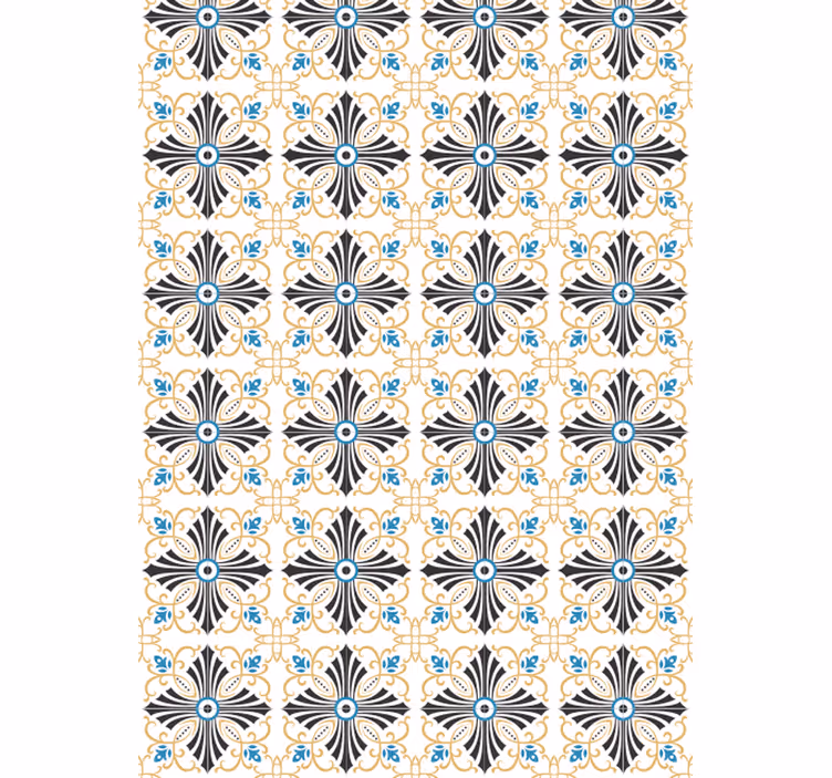 Bloemenmedaillonpatroon sierlijk behang - TenStickers