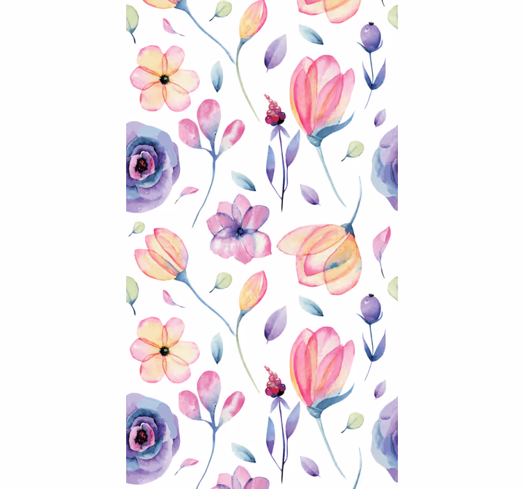 Behang bloemen aquarel bloemen - TenStickers