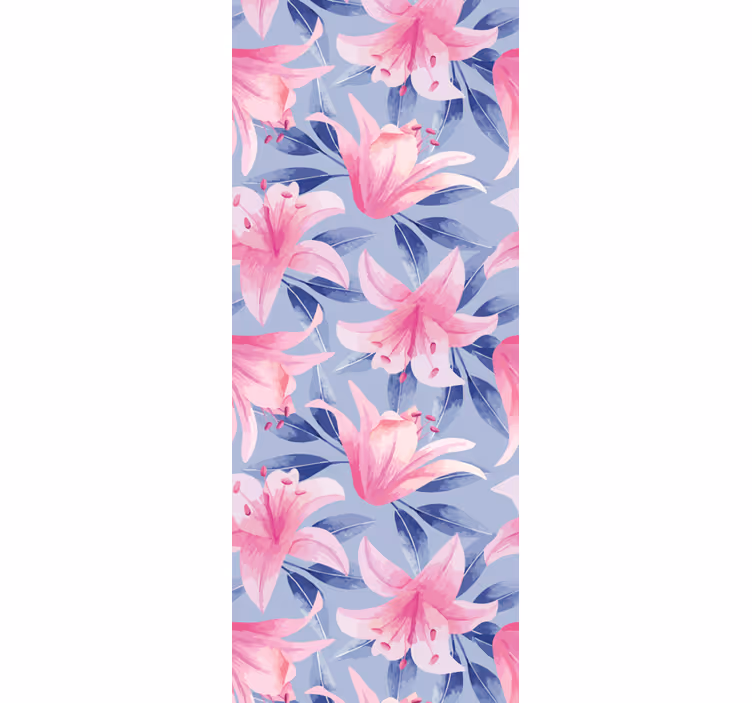 Elegant leliepatroon behang bloemsierkunst - TenStickers