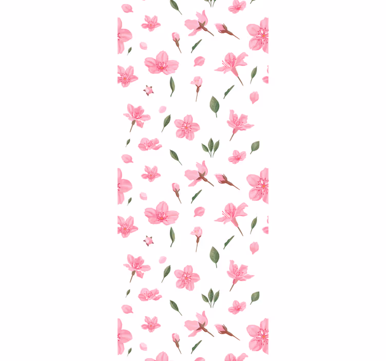 Roze bloesempatroon behang bloemen - TenStickers