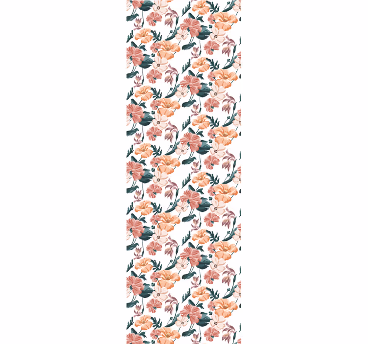 Bloemige herhaling behang bloemen - TenStickers