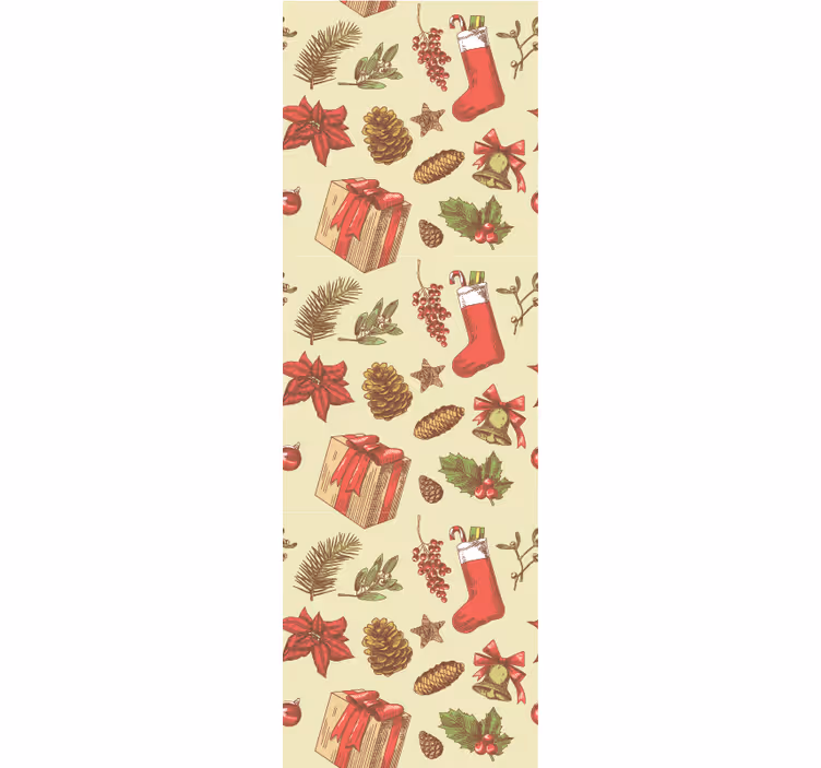 Feestelijk kerstontwerp behang kerst - TenStickers