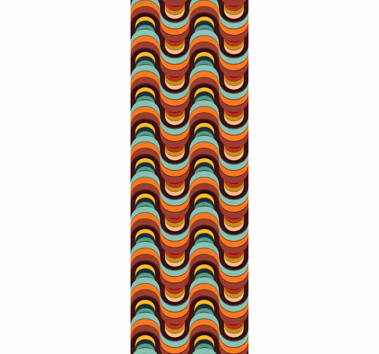 Retro golvenpatroon geometrisch behang - TenStickers