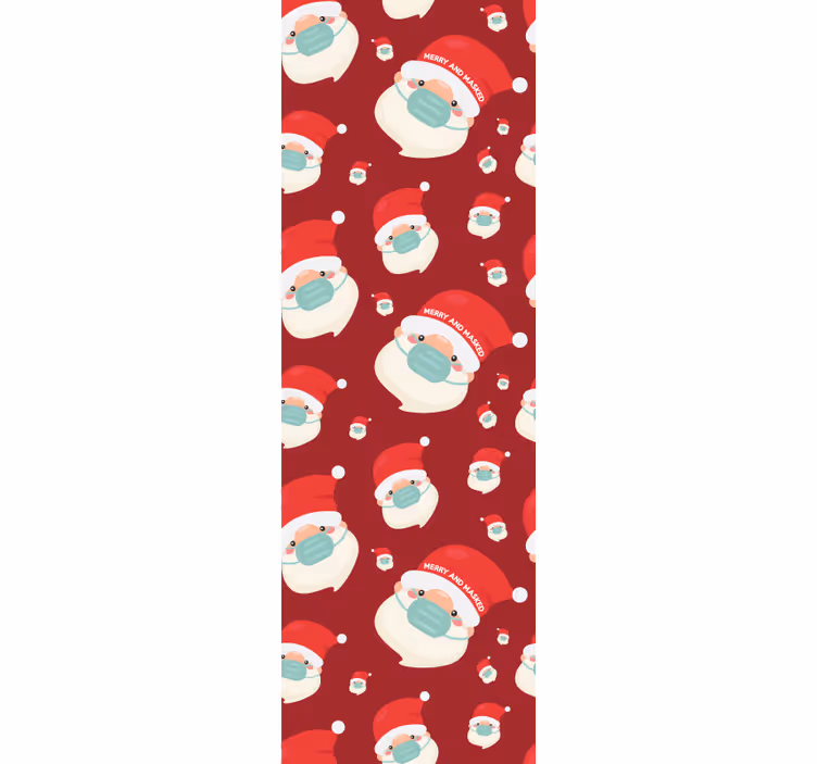 Kerstman patroon behang kerst - TenStickers