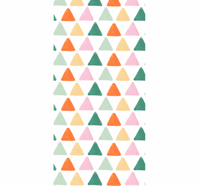 Kleurrijk driehoekig patroon geometrisch behang - TenStickers