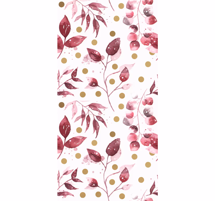 Botanisch polkamotief behang bloemsierkunst - TenStickers