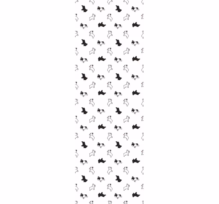 Puppy schetsen patroon behang honden - TenStickers