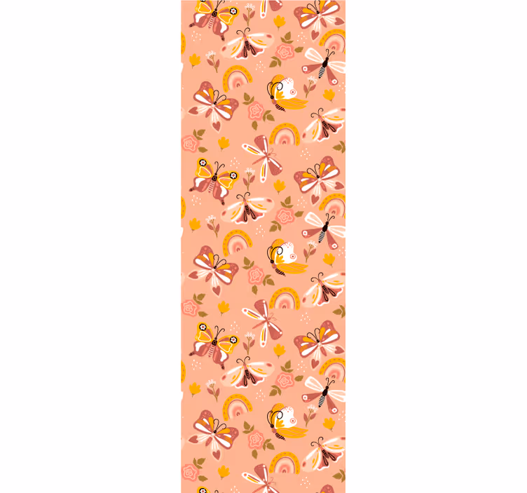 Vlinderflora patroon vlinders behang - TenStickers