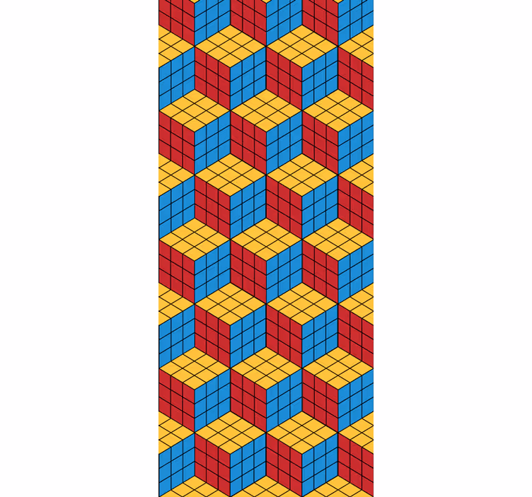 Kubusvormig patroon geometrisch behang - TenStickers