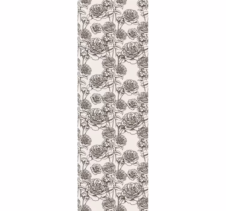 Roos schets behang bloemen - TenStickers