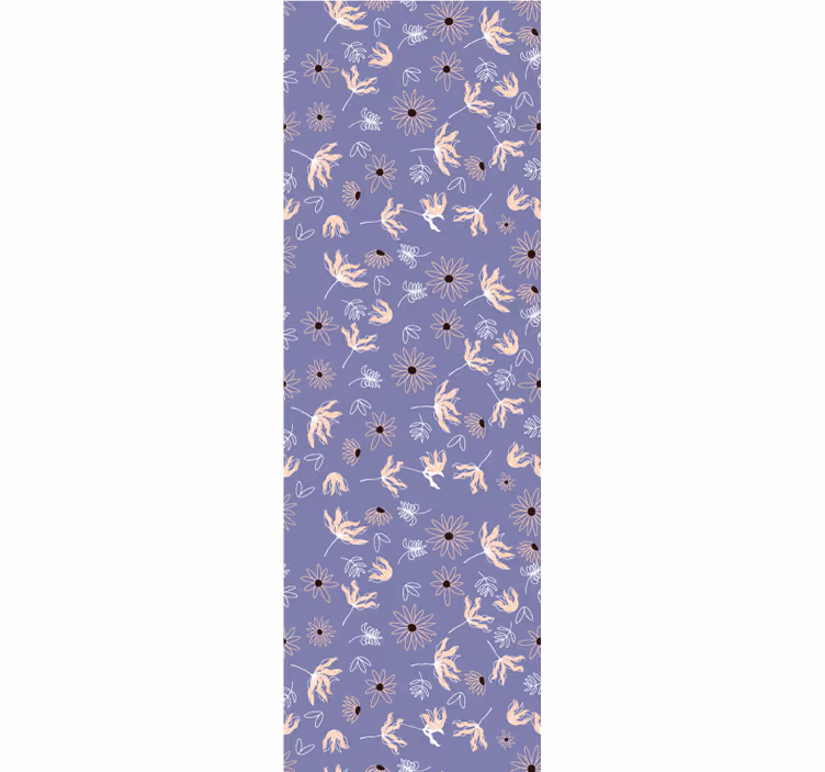 Bloemig bladpatroon behang bloemen - TenStickers