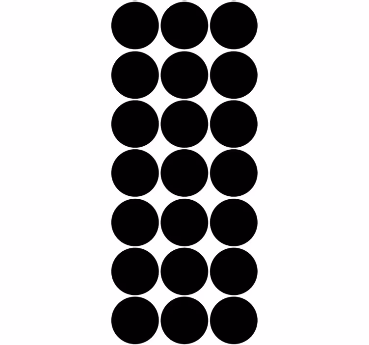 Chique zwart cirkelvormig patroon stippen behang - TenStickers
