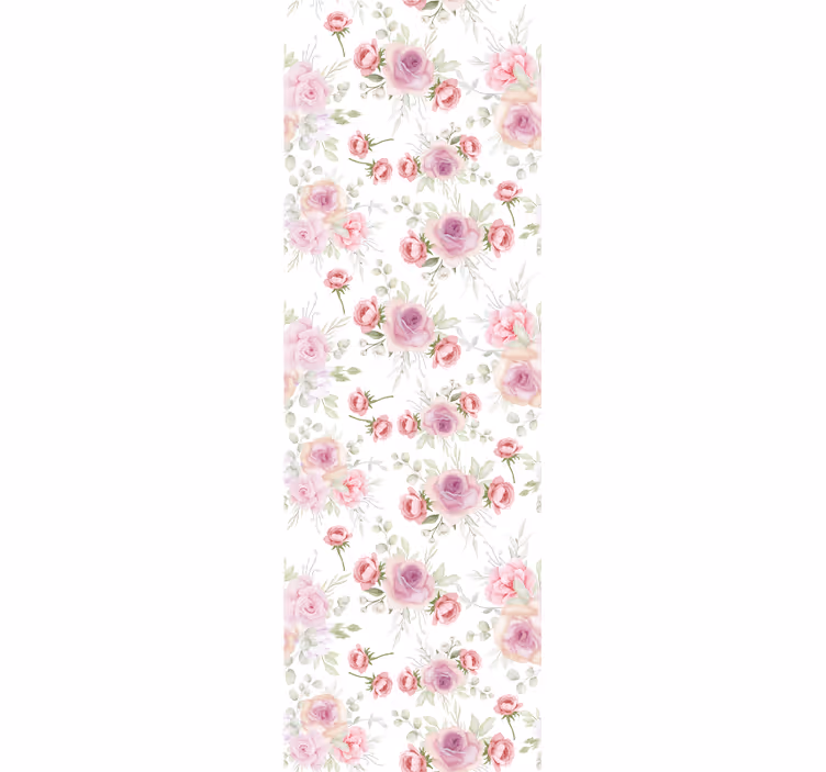 Delicaat bloemenpatroon behang bloemen - TenStickers